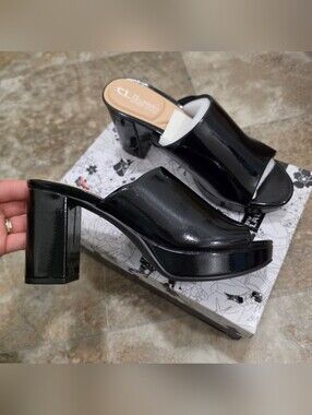 CL by Laundry "Get On" Patent Platform Mules
